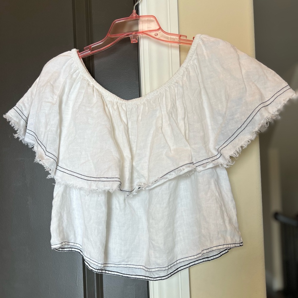 Ⓩⓐⓡⓐ ⓦⓞⓜⓐⓝ Premium Denim Collection 100% Linen Top - Picture 5 of 5